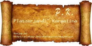 Platzerjanó Karmelina névjegykártya